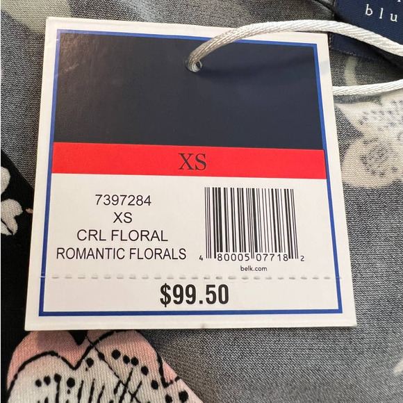 New KAARI blue Dress in Black Pink Multicolored Floral w/Cutout Sleeves Size XS - Picture 6 of 6